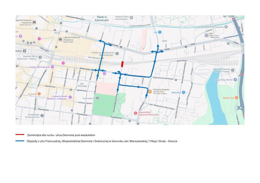 Wiadukty kolejowe nad ulicami Graniczną i Damrota